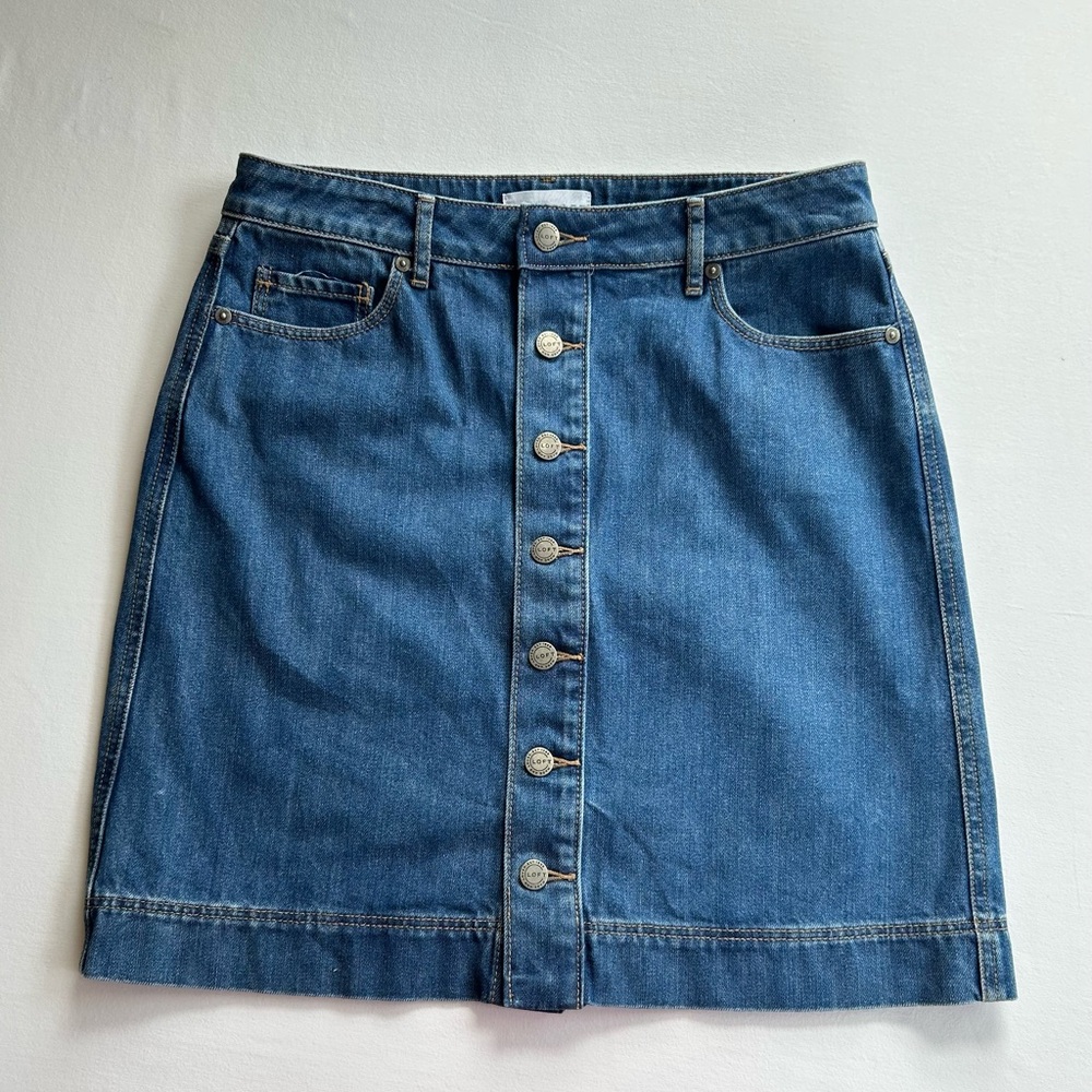 LOFT Blue Silver Mini Pencil Skirt Casual